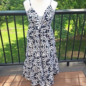 J. Crew Black and White Floral Maxi Dress